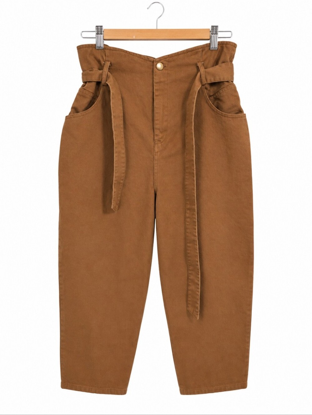 ASTR The Label Ginger Paperbag Crop Pants M 100% Cotton